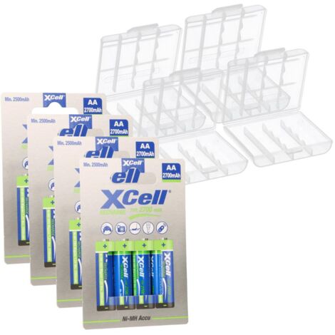 16x AA Mignon Akku Ni-MH 1,2V 2700mAh + 4x Box (1/5)