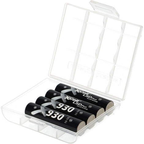 4x XCell Micro Akku LSD Plus + Akkubox Ni-MH 1,2V 930mAh