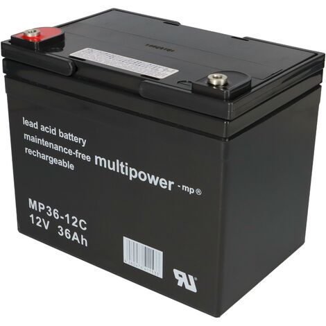 Multipower Blei-Akku MP36-12C 12V 36Ah Zyklenfest, M6 Innengewinde