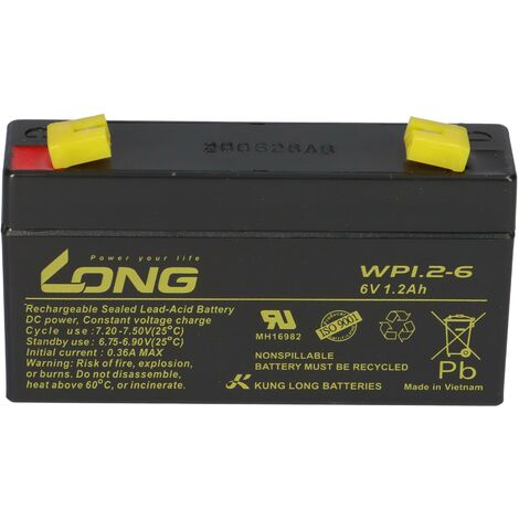 Kung Long Akku WP1.2-6 6V 1,2Ah.AGM Blei Vlies 6Volt (1/5)
