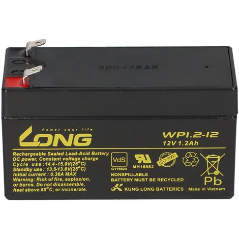 Bleiakku 12V 1,2Ah kompatibel EXA1.2-12T acid AGM VdS (1/5)