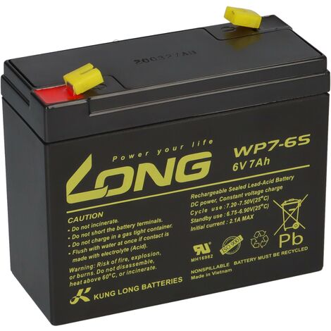 Set - Bleiakku und Ladegerät - 6V 7Ah S KungLong Akku 0,6A Lader (1/5)