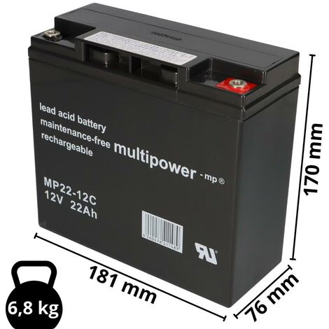 Set Q-Batteries BL 12-5 Ladegerät + Blei-Akku MP22-12C Pb 12V 22Ah Zyklenfest (1/5)