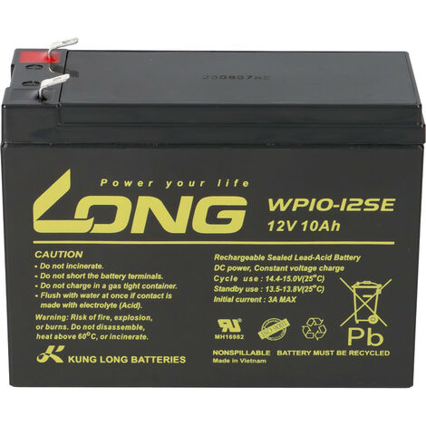 Kung Long Akku 12V 10Ah Pb Batterie Bleigel WP10-12SE zyklenfest