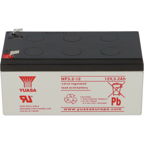 Yuasa Blei-Akku NP3.2-12 Pb 12V / 3,2Ah Faston 4,8