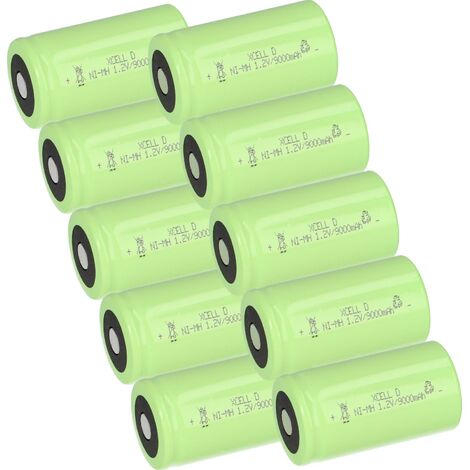 10x XCell Mono Akku Flattop Ni-MH 1,2V 9000mAh D (1/5)