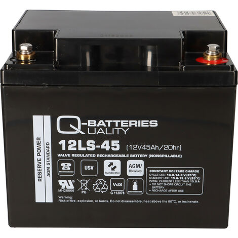 Q-Batteries 12LS-45 12V 45Ah Blei-Vlies-Akku / AGM VRLA mit VdS
