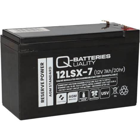 Q-Batteries 12LSX-7 12V 7Ah Blei-Vlies-Akku AGM 10 Jahre