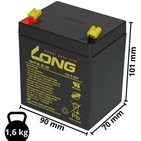 Bleiakku 12V 4,5Ah kompatibel RT1245 RT 1245 AGM VdS (1/5)