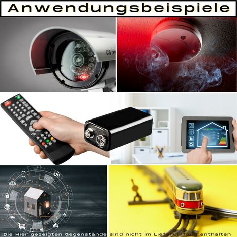 4x 9V-Block Rauchmelder Batterie für Rauchwarnmelder Messgeräte Spielzeuge uvm. (1/5)