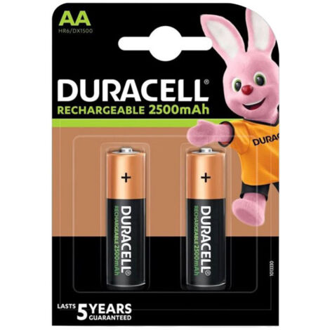 2x Duracell PreCharged AA Mignon Akku 1,2V 2,5Ah NiMH (1/3)