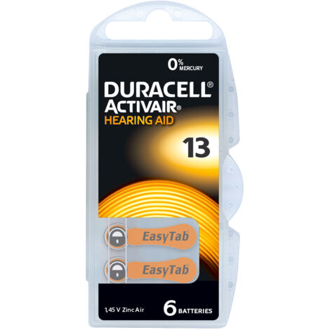 Duracell Hörgerätebatterie ZA 13 1.45 V 6 St. 290 mAh Zink-Luft Activair 13 (1/5)