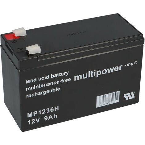Multipower Blei-Akku MP1236H Pb 12V 9Ah Hochstrom, Faston 6,3