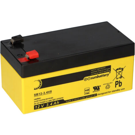 SUN Battery SB12-3.4V0 AGM Akku 12V 3,4Ah Blei-Akku mit VDS