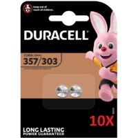 20x Duracell Uhrenbatterie D357 1,55V 190mAh AgO