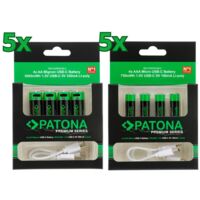 40x PATONA Premium USB-C AAA und AA Akkus Lithium (10x 4er Blister)