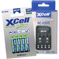 Ladegerät BC-X500 + 4x AAA XCell Rechargeable 1000 mAh