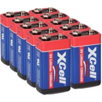 10x XCell Lithium 9V Block Hochleistungs- Batterien für Rauchmelder / Feuermelder - 10 Jahre Batterie Lebensdauer