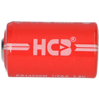 HCB Lithium 3,6V Batterie ER14250M 1/2AA-Zelle, Hochstrom -40°C + 85°C