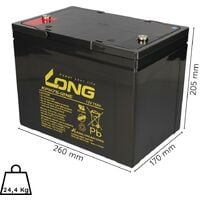 Long 12V 75Ah Lead Acid Battery Deep Cycle AGM M6 (KPH75-12NE) - Traction  Battery