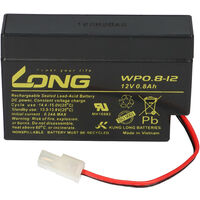 Kung Long WP 0.8-12 12V 0,8Ah AMP Stecker AGM Blei Batterie