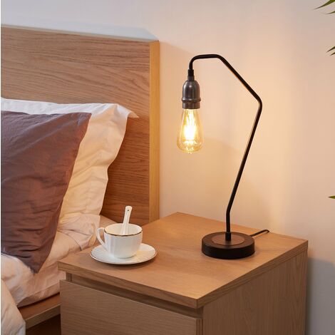 TVÄRHAND Table Lamp With LED Bulb, Black/bamboo IKEA, 46% OFF