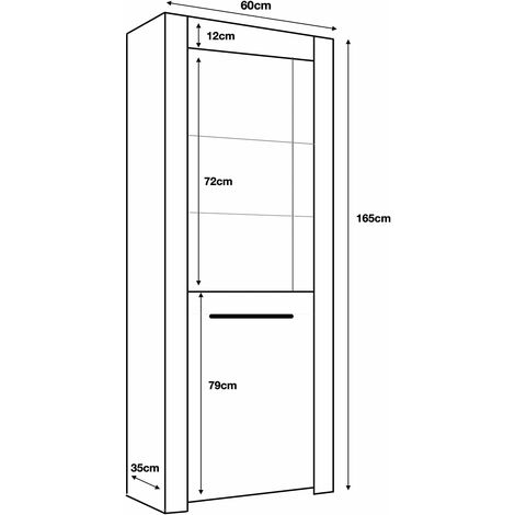 Furneo High Gloss & Matt White Display Cabinet Cupboard Milano09 White LED Lights