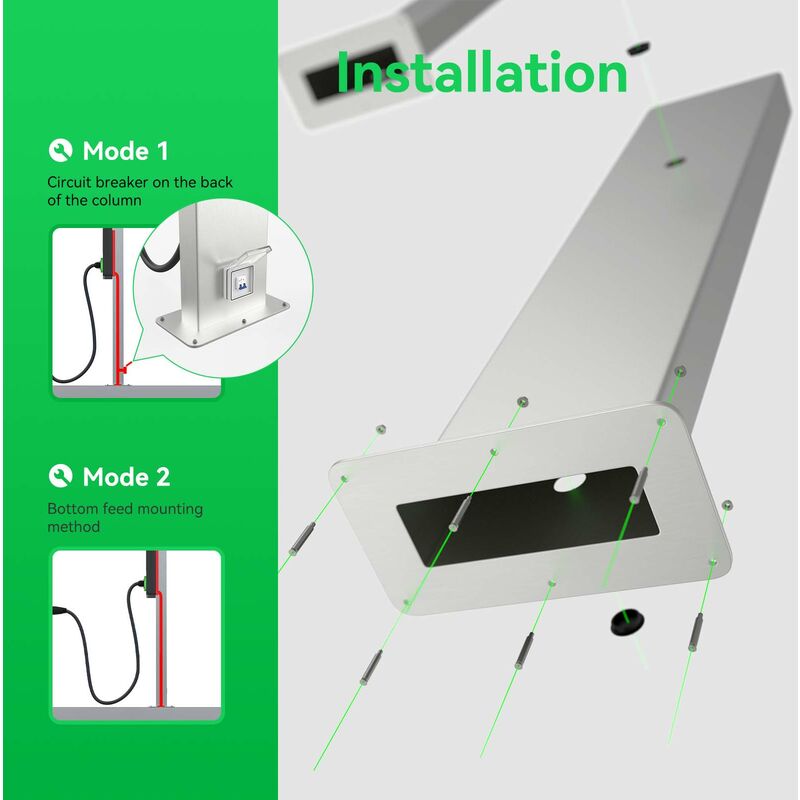 Support Pied Eiffel JATRHG Pour Borne Recharge Voiture Électrique - Installation Murale Ou Sol