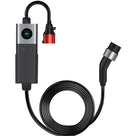 JATRHG EV Chargeur 11kw Prise CEE 7M 380V 16AType 2 station de Charge Voiture Electrique Portable Courant Commutable Voiture Electrique Chargeur Rapide triphasé