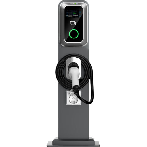 JATRHG K1 kit borne de recharge S1 RFID wallbox 7kw 32A monophase câble 8M véhicules électriques avec Poteau de support +prise renforcée étanche