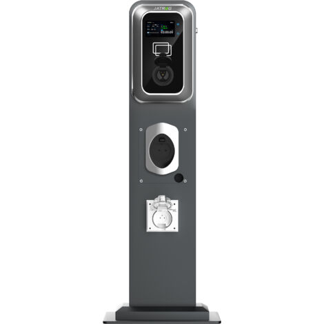 JATRHG K2 kit borne de recharge S2 wallbox 11kw 16A Triphase socket shutter véhicules électriques avec Poteau de support +prise renforcée étanche