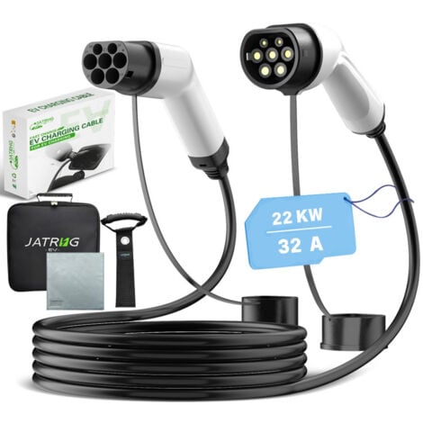 Vhbw - vhbw Câble de recharge type 2 vers prise Schuko compatible avec  Volvo XC90 Recharge voiture électrique - 1 phase, 16 A, 3,5 kW, 5 m - Câble  antenne - Rue du Commerce