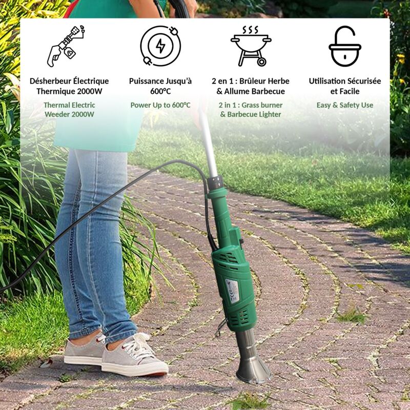 Désherbeur Électrique 3-en-1 - Brûleur À Herbes & Pistolet À