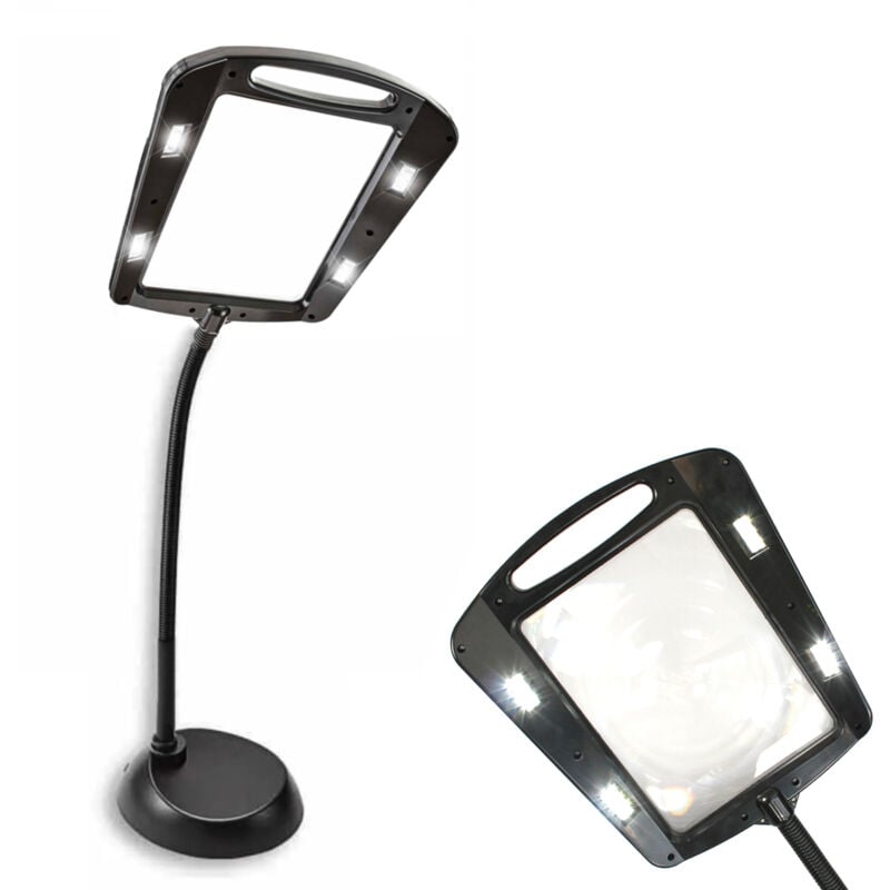 Lampe loupe à LED sur pied - lentille 168x103mm - 7 watts - Multirex