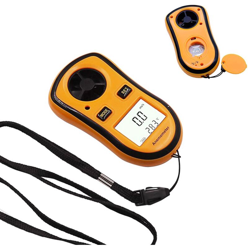 Anémomètre FISHTEC digital - Vitesse du Vent + Température + Echelle de Beaufort 3