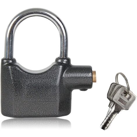 Fishtec – Cadenas alarme de sécurité 110 dB – Résistant aux intempéries – Sensibilité aux vibrations – Pour protéger vélos et matériel de jardin