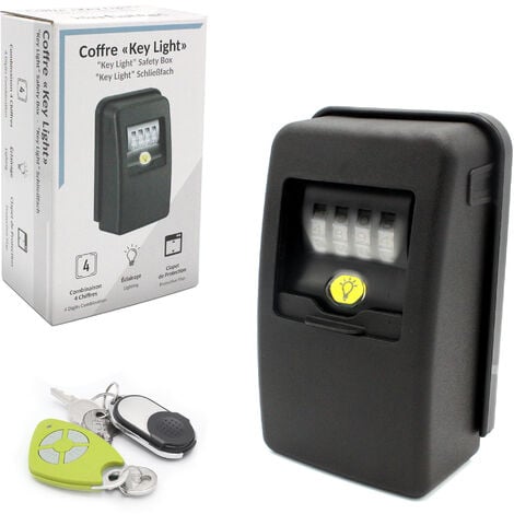 Boîte à clés sécurisée, grande boîte à clés supérieure, coffre à clés avec  code numérique à 4 chiffres, boîte à clés sécurisée murale (noir) 