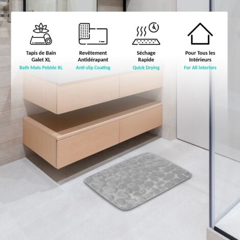 Tapis de bain FISHTEC Galets comfy XL - 60 x 45 cm