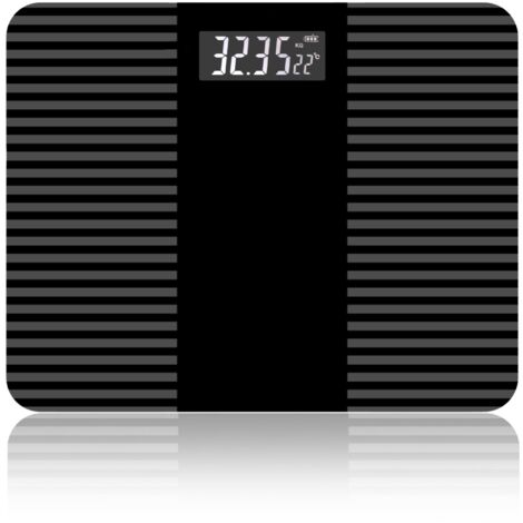 Fishtec – Pèse-personne vocal numérique 180 kg – Verre trempé antidérapant – Alimentation 2 piles AAA – Écran LCD avec annonce vocale