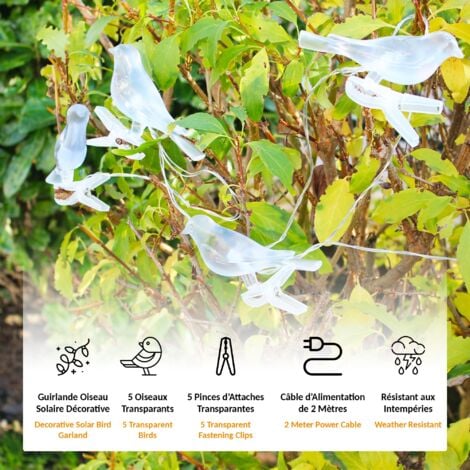 Guirlande FISHTEC luminaire Oiseau Solaire