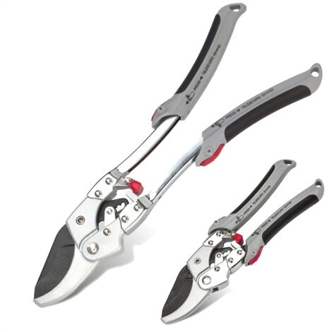 Fishtec – Sécateur à crémaillère télescopique 20mm – Lame en acier pour coupe nette – Poignées extensibles de 24 à 31 cm – Pour branches hautes (1/5)