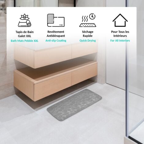 Tapis de bain FISHTEC Galets comfy XXL - 80 x 45 cm