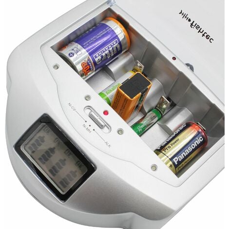 Chargeur Universel de Piles Alcalines et C/D/AA/AAA/6LR61 Ni-Cd Ni-Mh FISHTEC