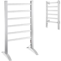 Chauffe-serviettes électrique 90W – 6 barres – Mobile ou mural – Interrupteur marche/arrêt – Dimensions 555x355x895 mm