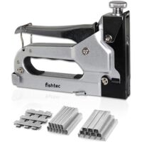 FISHTEC - Agrafeuse Cloueuse 3 en 1 - Réglable - 1200 Agrafes et Clous Inclus