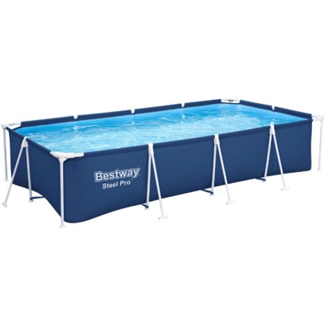Bestway Piscine hors sol tubulaire rectangulaire Bestway Steel Pro 400 x 211 x 81 cm bleu