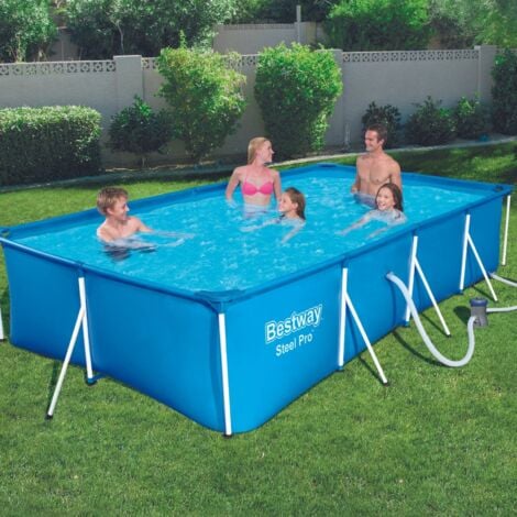 BESTWAY Piscine hors sol rectangle Steel Pro 400 x 211 x 81 cm bleu clair
