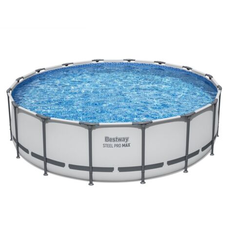 Bestway Piscine hors sol tubulaire ronde Bestway Steel Pro Max 488 x 122 cm gris clair sans accessoires