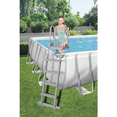 BESTWAY Piscine hors sol rectangle Power Steel 732 x 366 x 132 cm gris clair