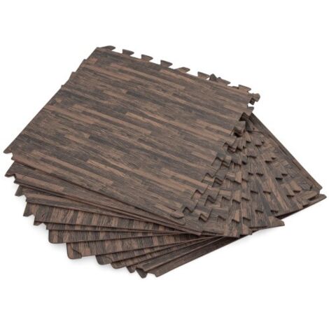 Bestway Lot de 12 tapis de sol pour piscine et spa - 50 x 50 cm - décor bois